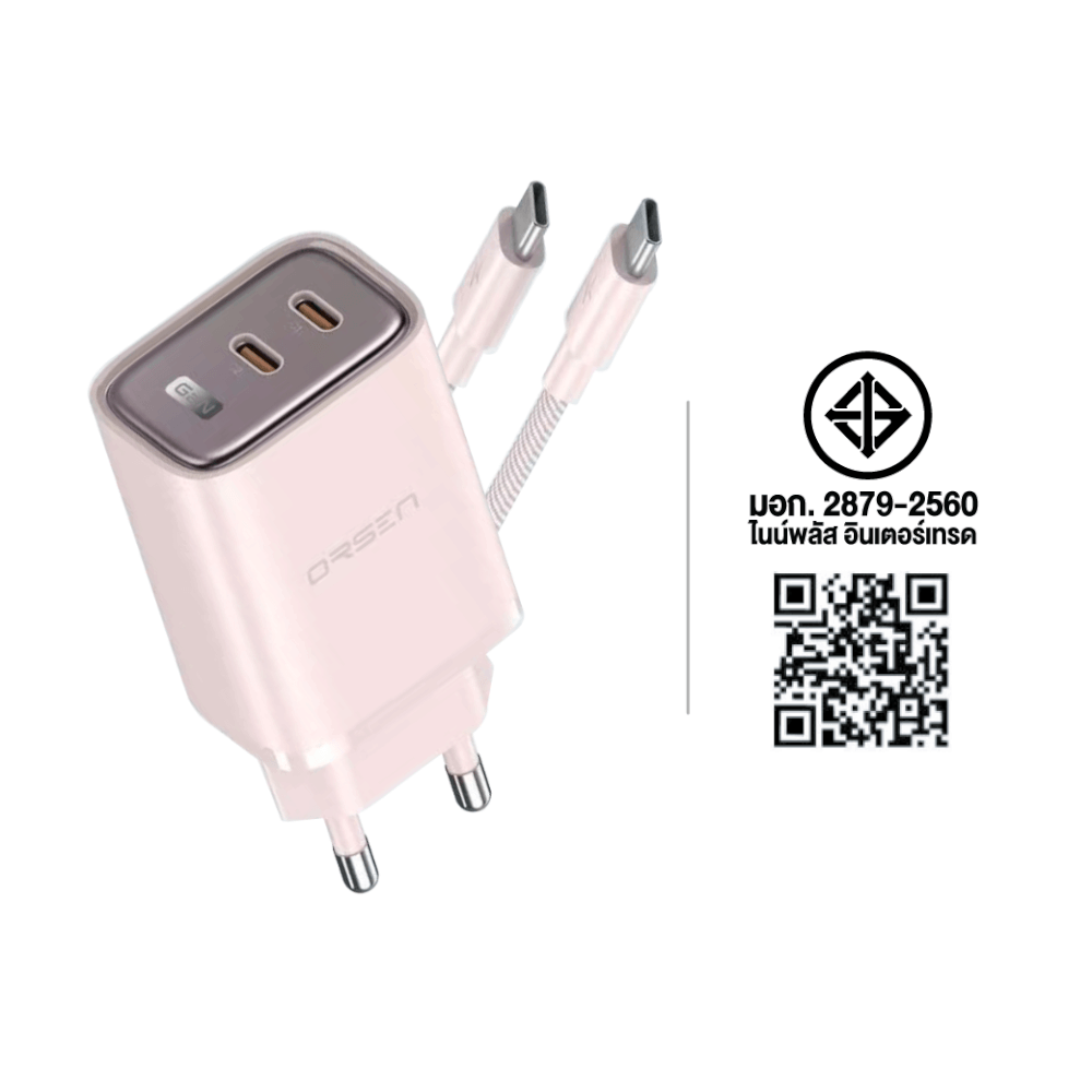 หัวชาร์จ ELOOP C41T สีชมพู หัวชาร์จเร็ว และ สายชาร์จเร็ว PD 45W สำหรับ สมาร์ทโฟน ทุกรุ่น ANDROID PHONE_8